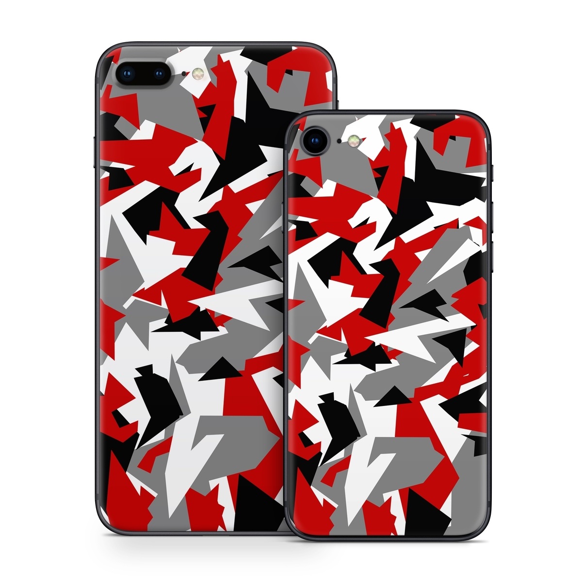 iPhone 8 Series Skin design of Red, Pattern, Font, Design, Textile, Carmine, Illustration, Flag, Crowd, with red, white, black, gray colors