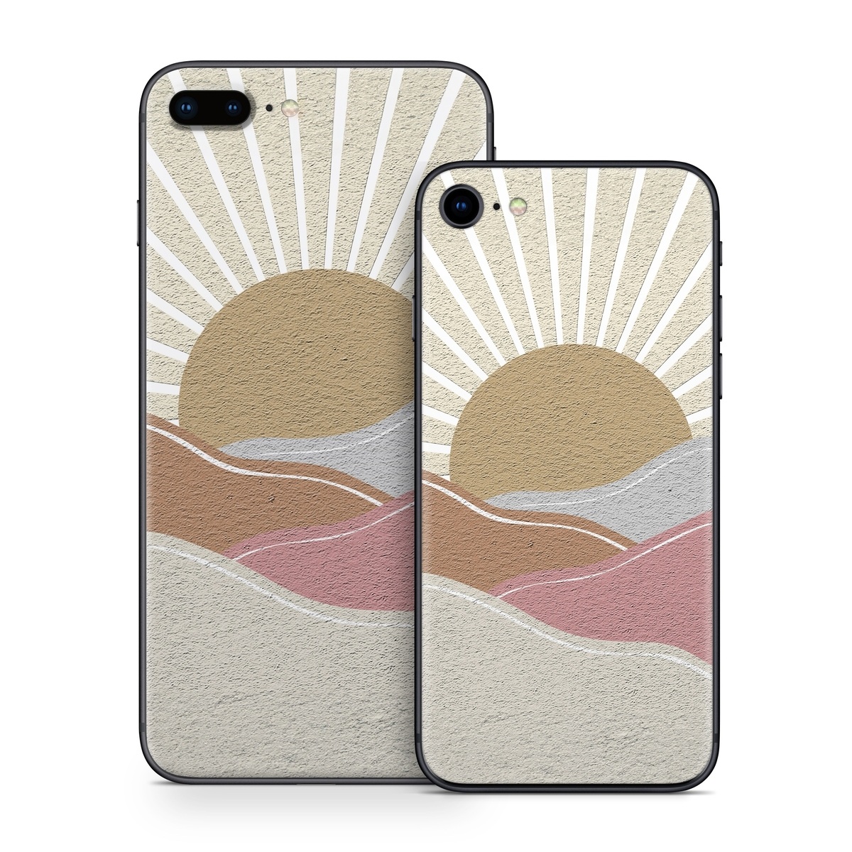 iPhone 8 Series Skin design of Art, Pattern, Symmetry, Tints and shades, Slope, Building material, Circle, Visual arts, Creative arts, Metal, with yellow, pink, gray, white, brown colors