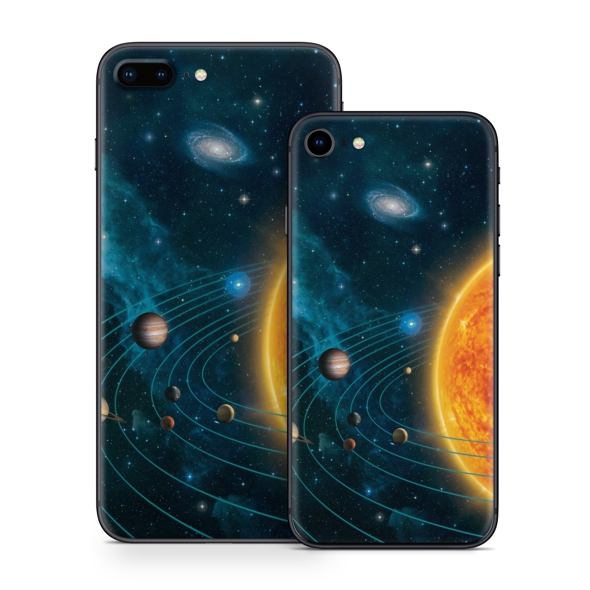 iPhone 8 Series Skin design of Astronomical object, Universe, Outer space, Galaxy, Astronomy, Atmosphere, Space, Planet, Science, Sky, with red, yellow, black, blue, brown, white colors
