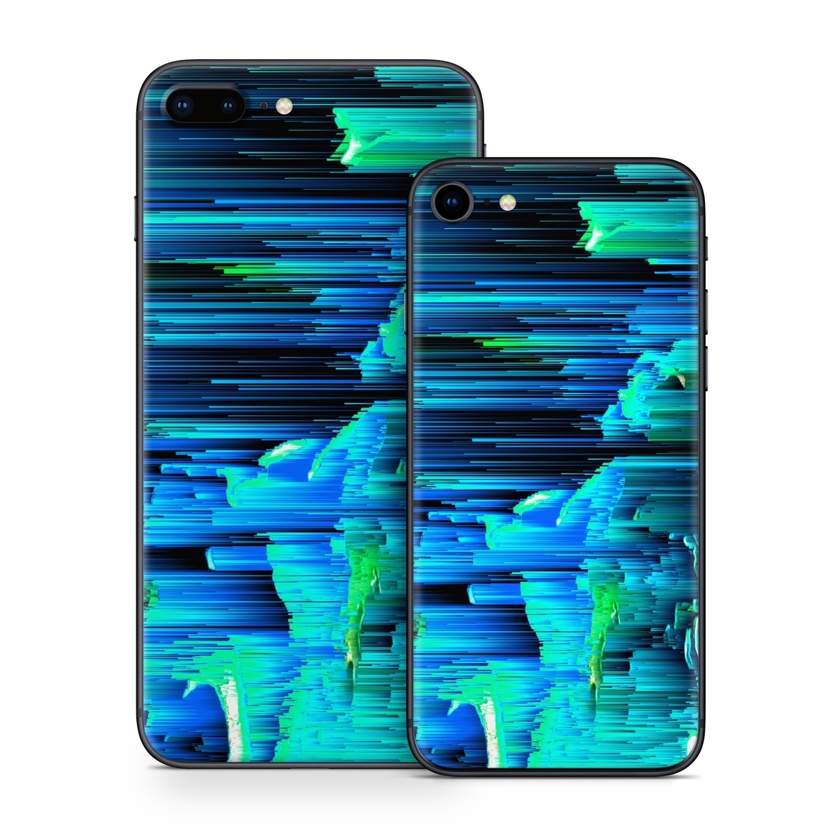 iPhone 8 Series Skin design of Blue, Green, Turquoise, Light, Colorfulness, Electric blue, with blue, green, black, white colors