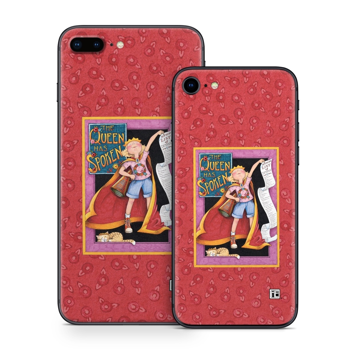 iPhone 8 Series Skin design of Cartoon, Illustration, Art, Miniature, Fictional character, Fiction, Magenta, Style, with red, gray, black, green, orange, purple colors