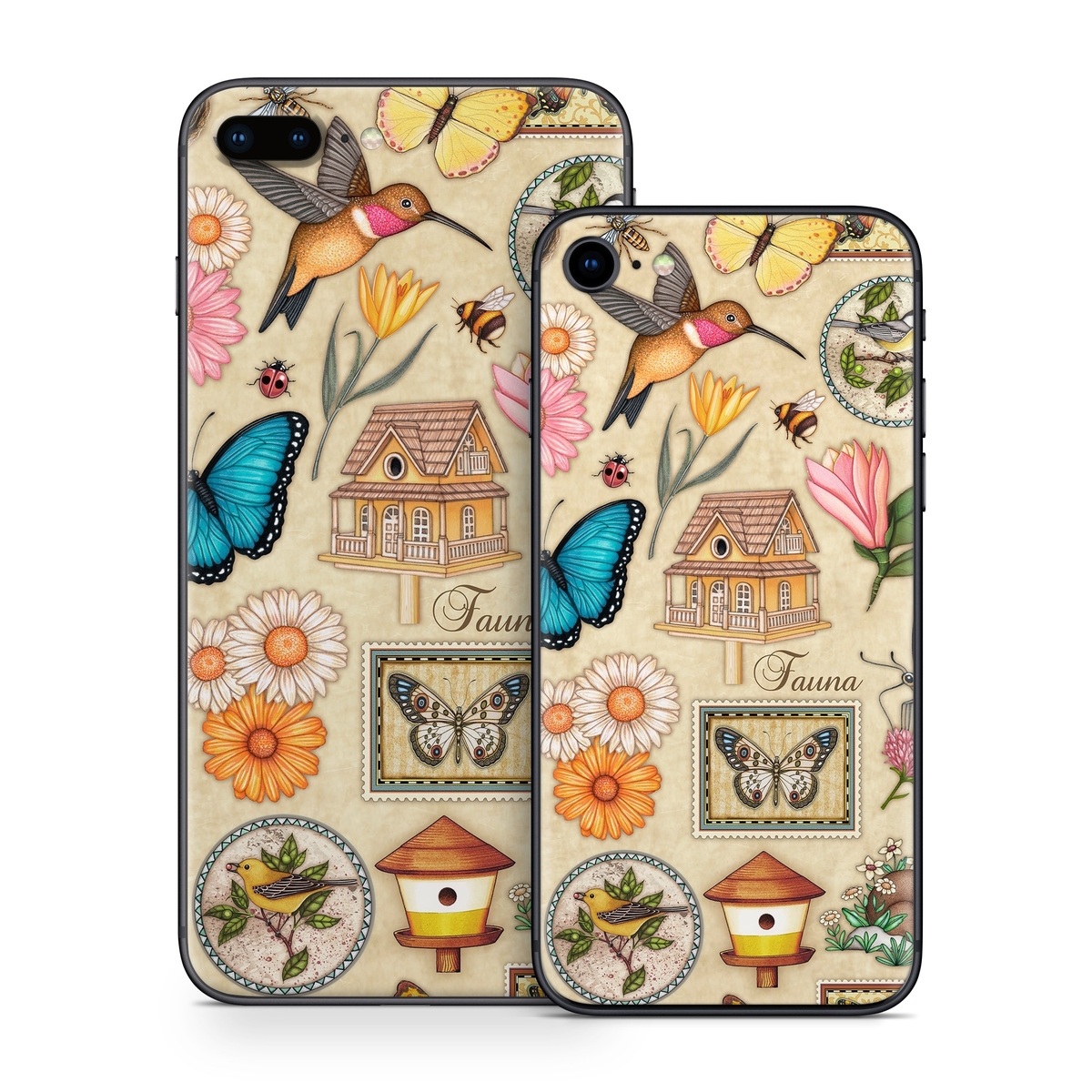 iPhone 8 Series Skin design of Butterfly, Insect, Moths and butterflies, Cynthia (subgenus), Pollinator, Brush-footed butterfly, Organism, Invertebrate, Lepidopterist, Clip art, with gray, green, black, red, blue colors