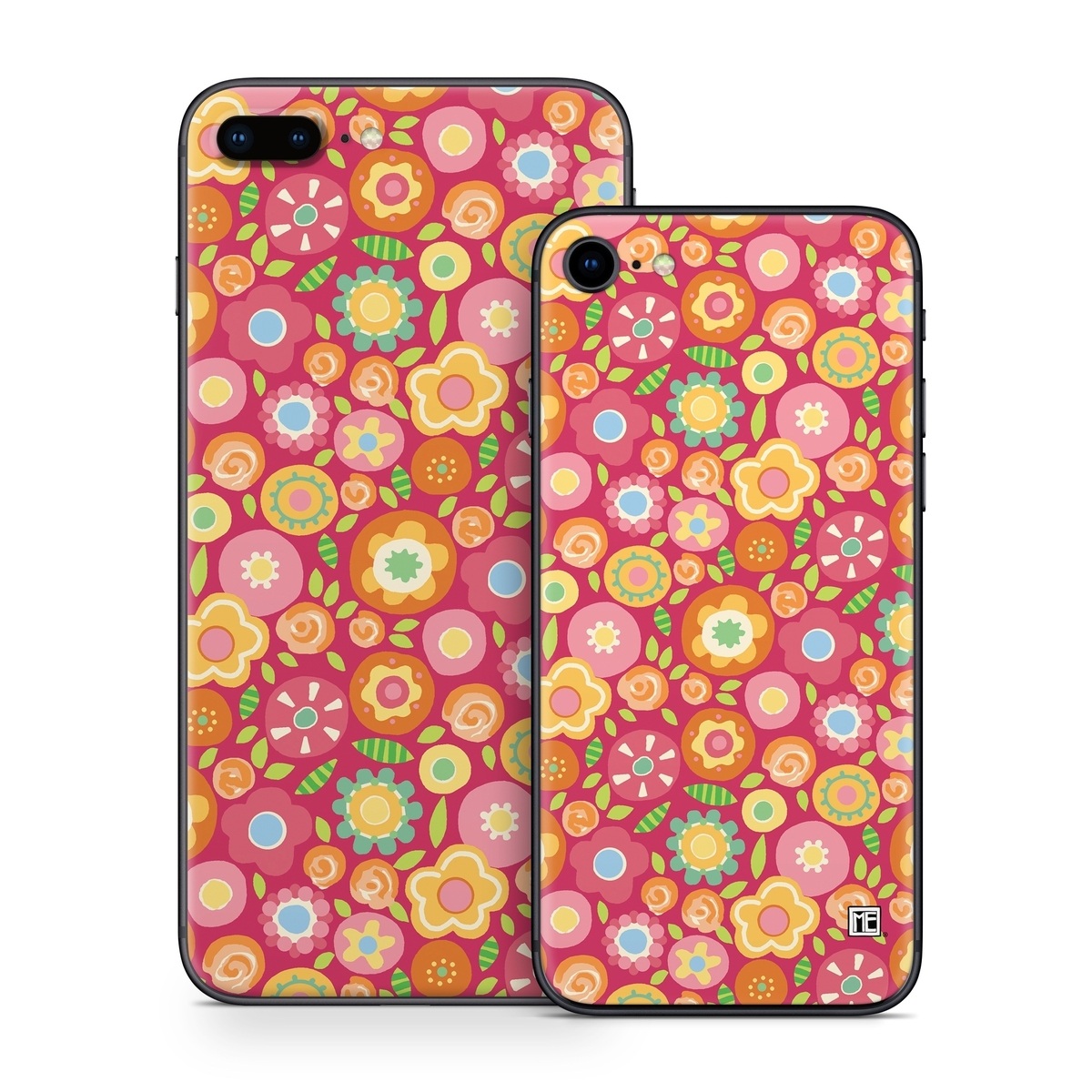 iPhone 8 Series Skin design of Orange, Pattern, Design, Circle, with red, pink, green, gray, orange, purple colors