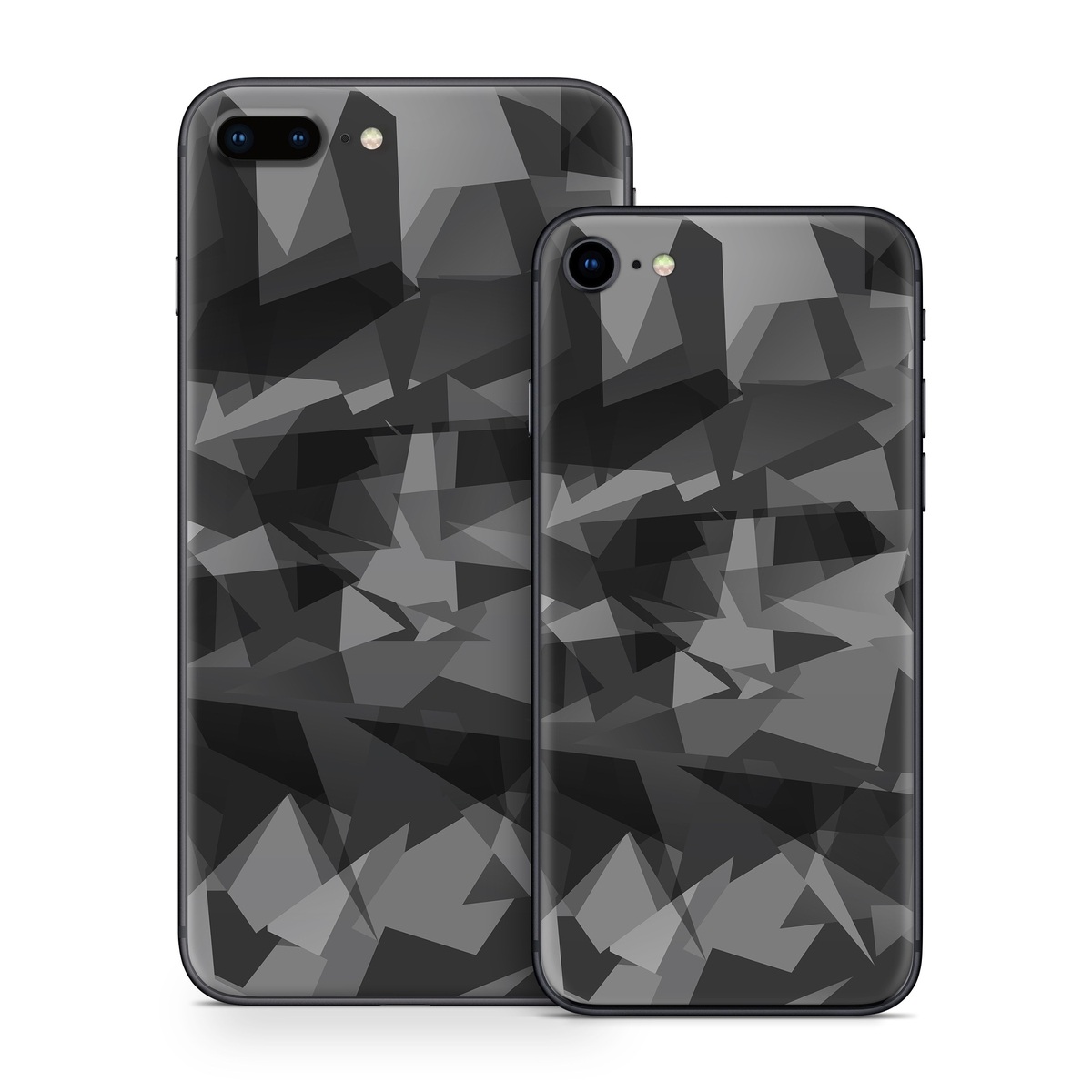 iPhone 8 Series Skin design of Black, Pattern, Triangle, Black-and-white, Monochrome, Grey, Design, Line, Architecture, Monochrome photography, with black, gray colors