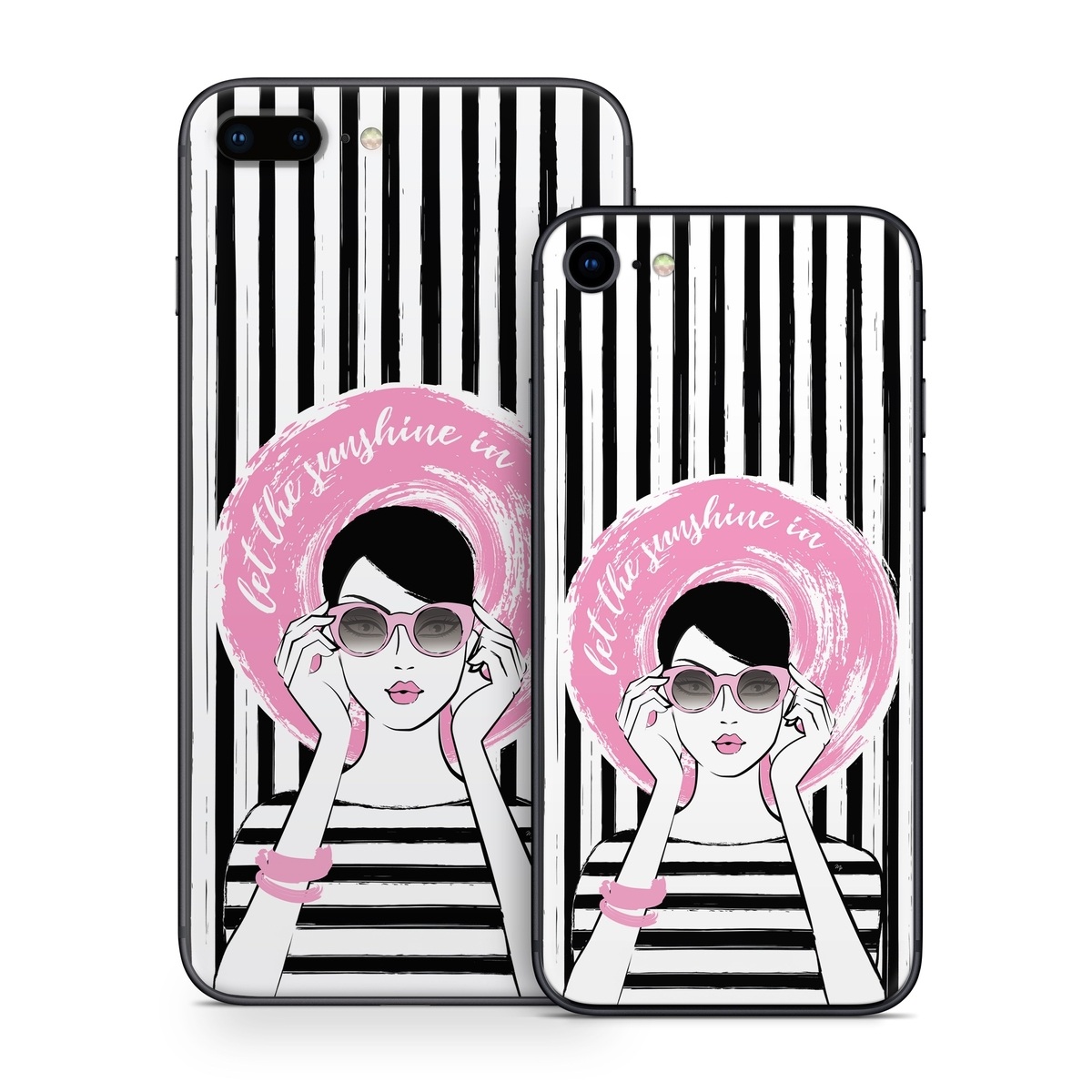 iPhone 8 Series Skin design of Organ, Vision care, Purple, Pink, Violet, Font, Eyewear, Magenta, Line, Art, with black, white, pink, gray colors