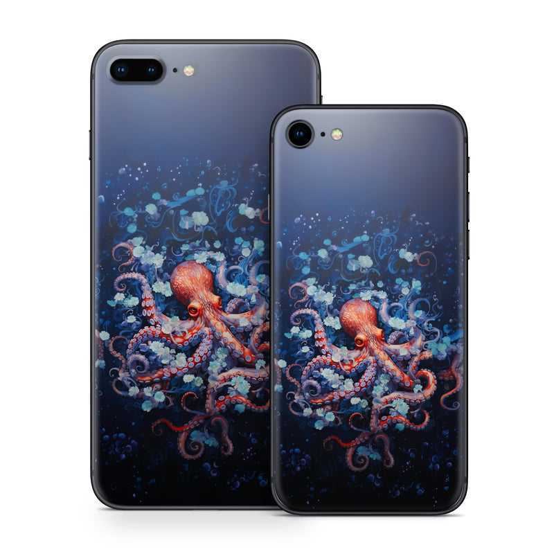 iPhone 8 Series Skin design of Water, Azure, Marine invertebrates, Liquid, Natural environment, Organism, Fluid, Art, Font, World, with blue, red, white, purple colors