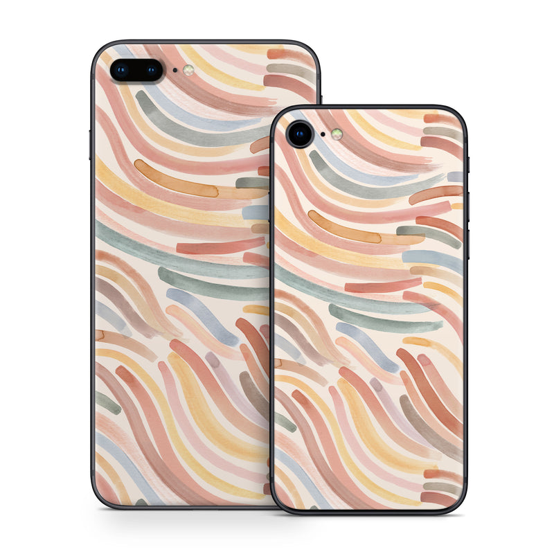 iPhone 8 Series Skin design of Orange, Brown, Pink, Design, Wallpaper, Motif, Paint, Pattern, Mixture, Modern art, with white, brown, blue, green, yellow, red colors