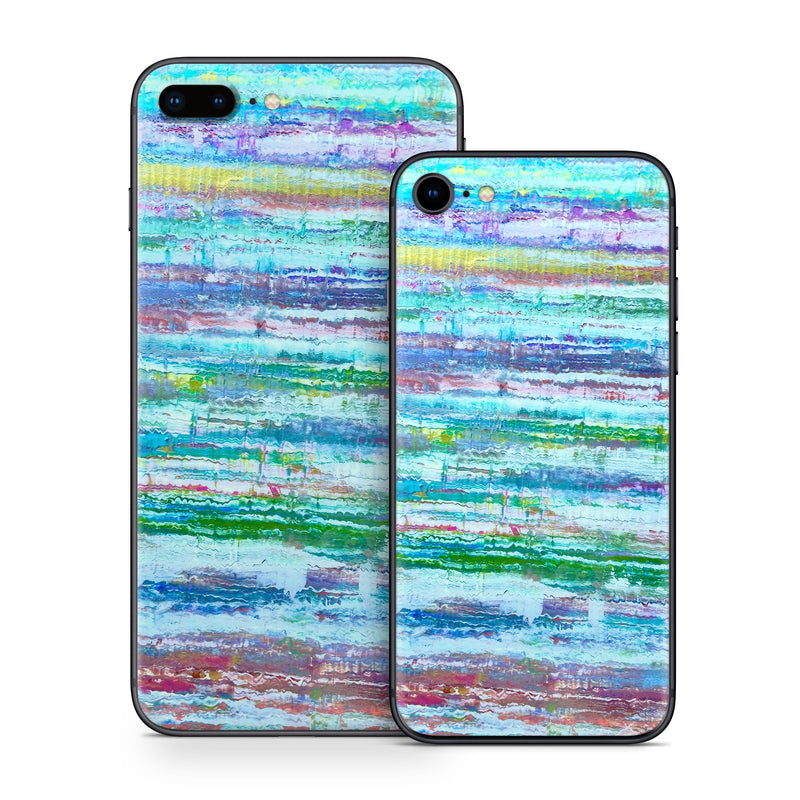 iPhone 8 Series Skin design of Blue, Art Paint, Paint, Watercolor painting, Dye, with blue, green, white, yellow, red, purple colors