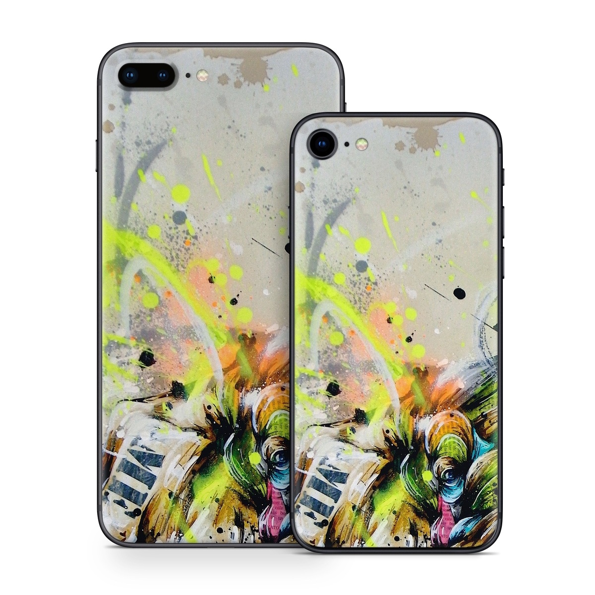 iPhone 8 Series Skin design of Watercolor paint, Graphic design, Illustration, Acrylic paint, Art, Modern art, Painting, Visual arts, Paint, Graphics, with gray, black, green, red, blue colors