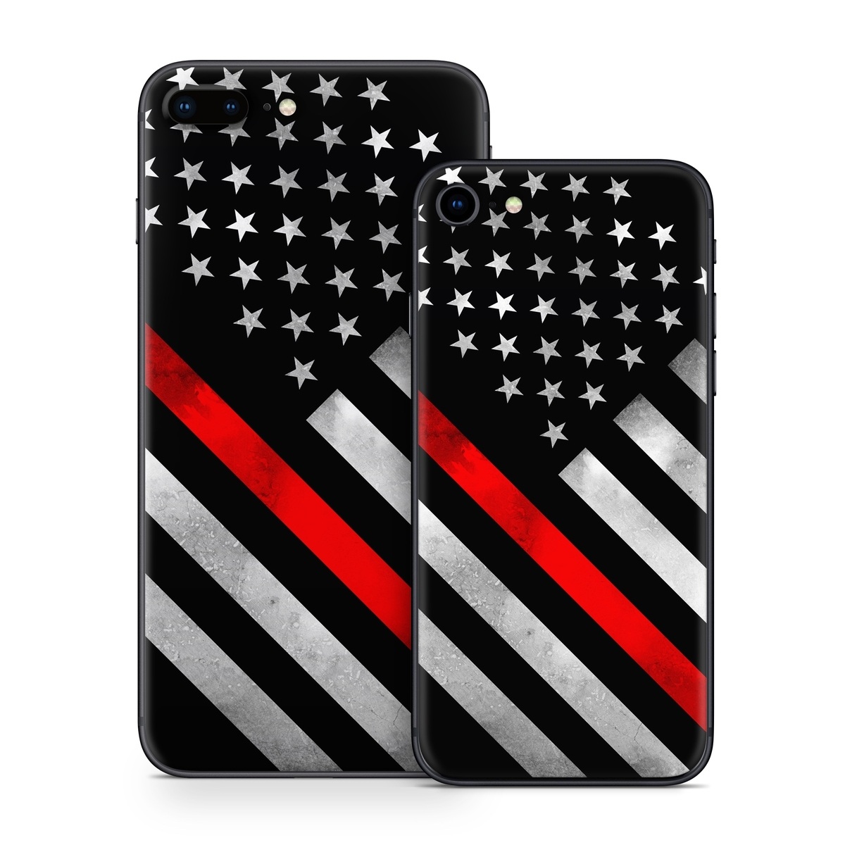 iPhone 8 Series Skin design of Flag of the united states, Flag, Line, Black-and-white, Pattern, Flag Day (USA), Veterans day, Independence day, Memorial day, with black, white, gray, red colors