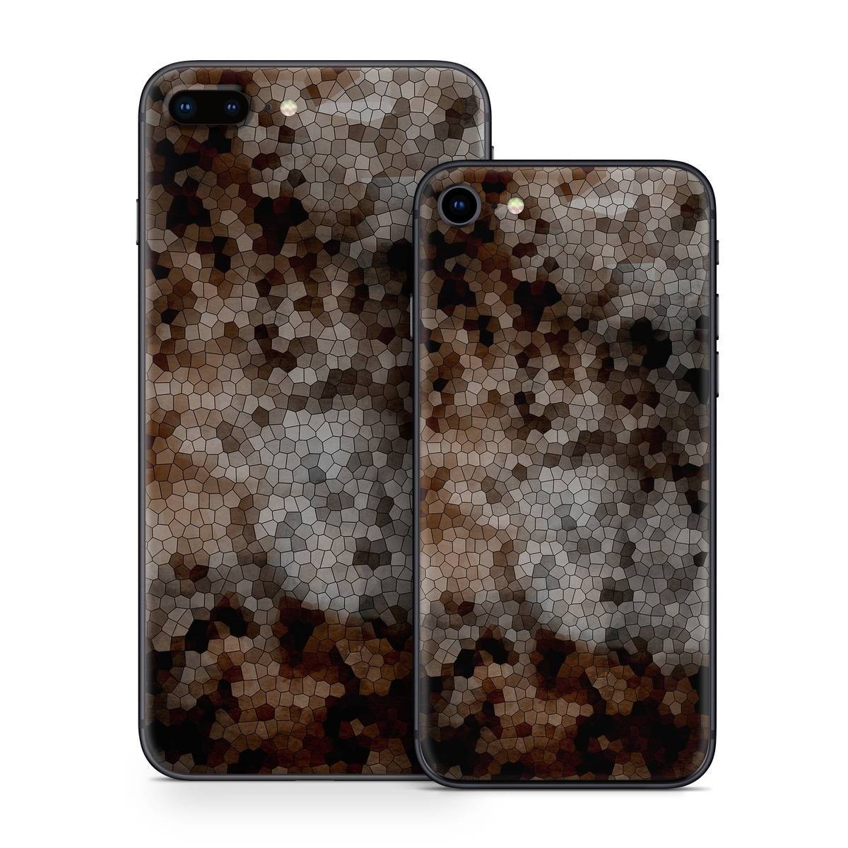 iPhone 8 Series Skin design of Brown, Design, Soil, Pattern, Rock, Rust, Granite, Metal, with black, white, gray, brown colors