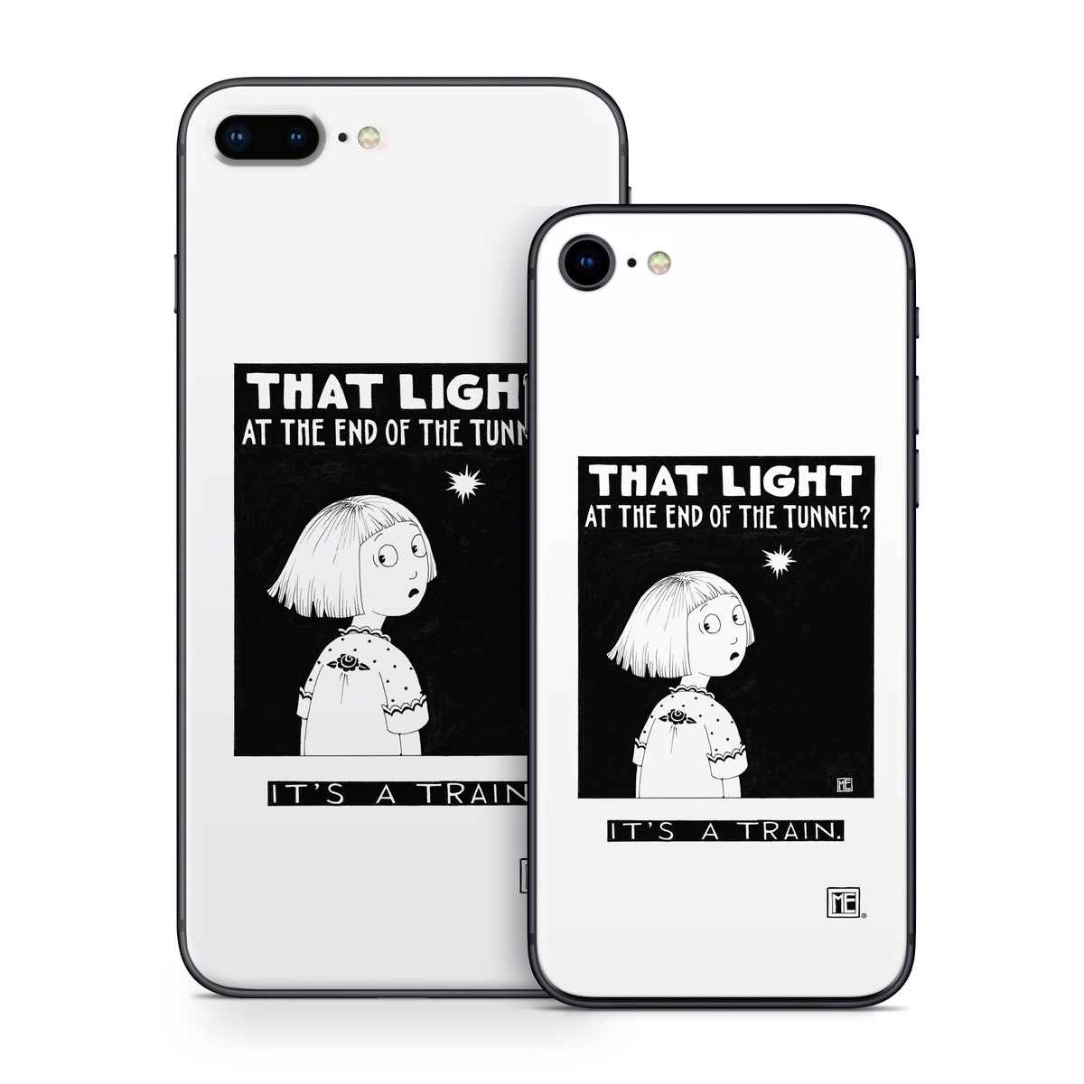 iPhone 8 Series Skin design of Cartoon, Poster, Font, Black-and-white, Fictional character, Illustration, Coloring book, with black, white colors