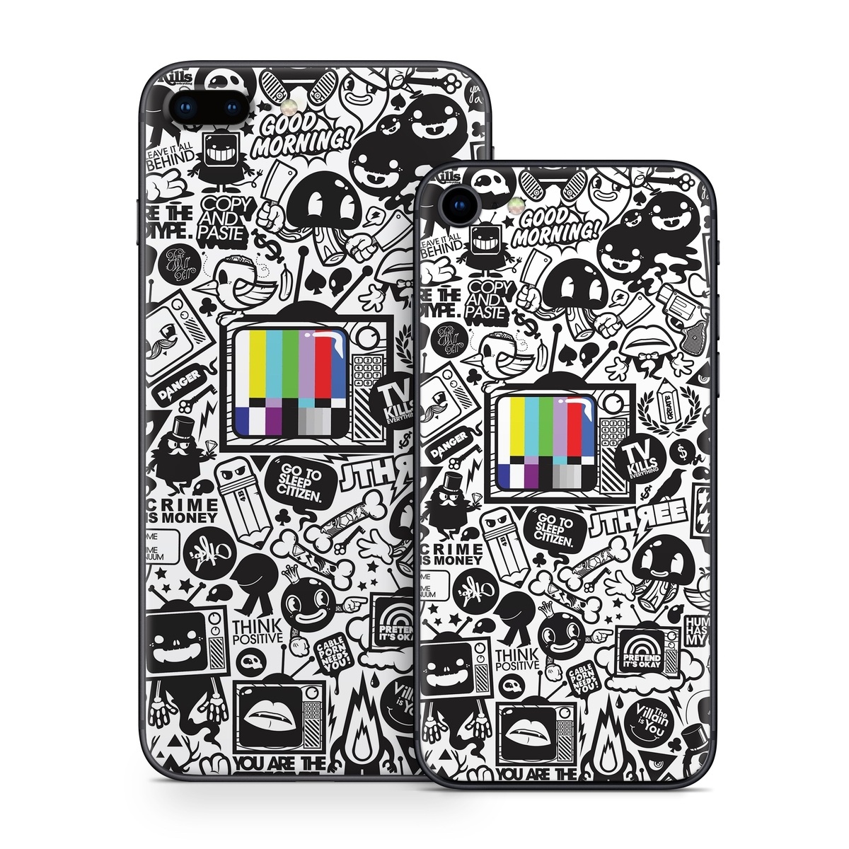 iPhone 8 Series Skin design of Pattern, Drawing, Doodle, Design, Visual arts, Font, Black-and-white, Monochrome, Illustration, Art, with gray, black, white colors