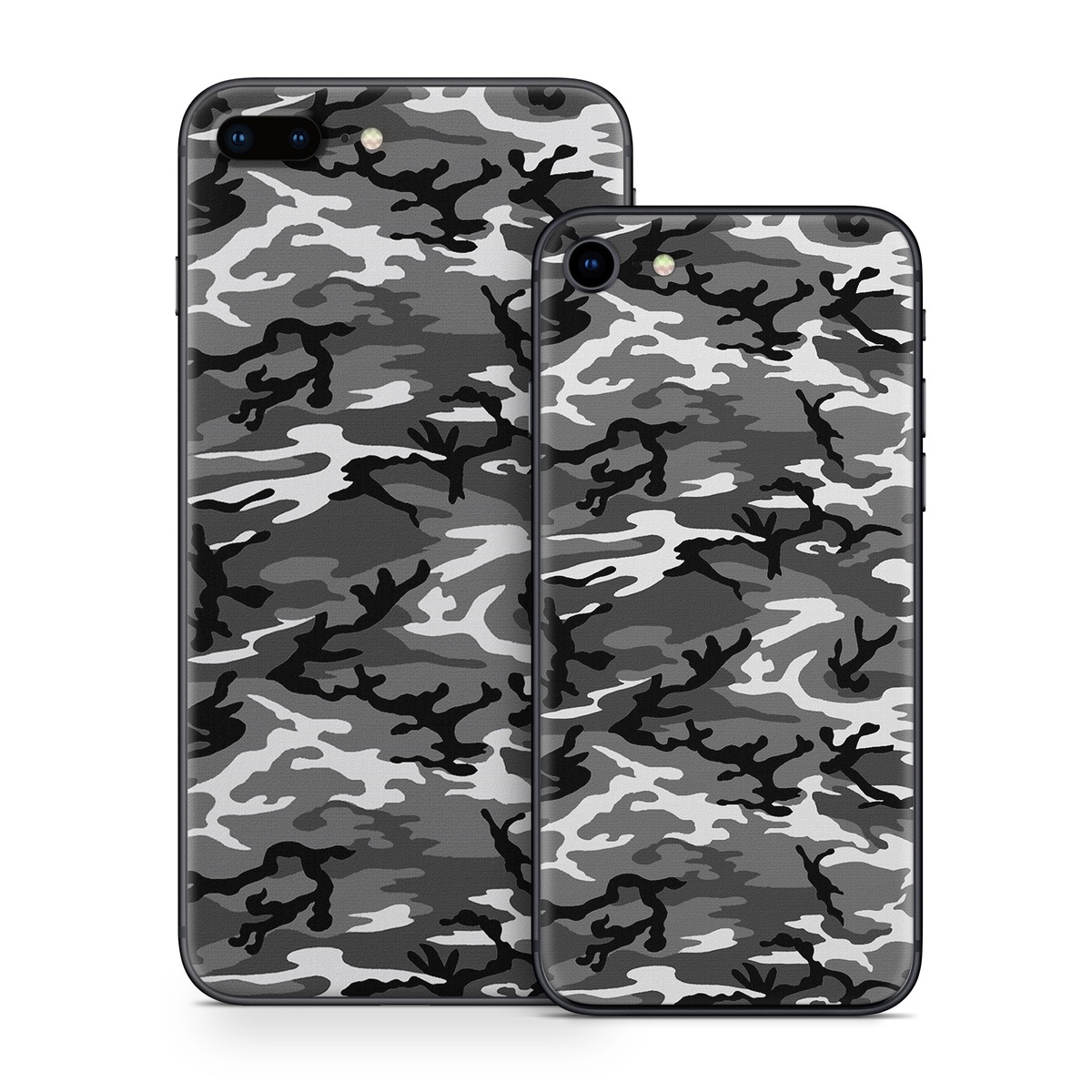 iPhone 8 Series Skin design of Military camouflage, Pattern, Clothing, Camouflage, Uniform, Design, Textile, with black, gray colors