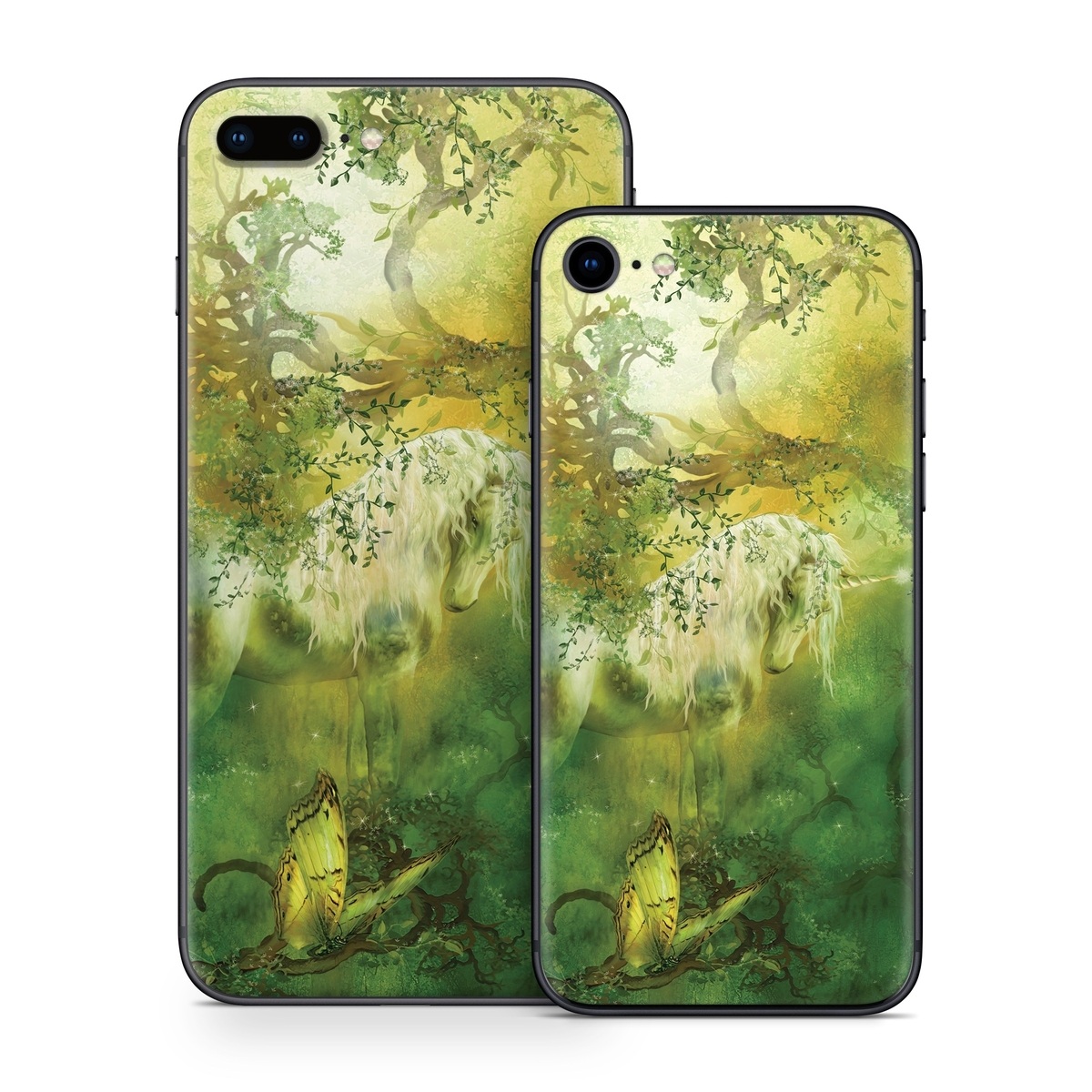 iPhone 8 Series Skin design of Nature, Green, Painting, Art, Visual arts, Watercolor paint, Illustration, Modern art, Still life, with green, black, gray colors
