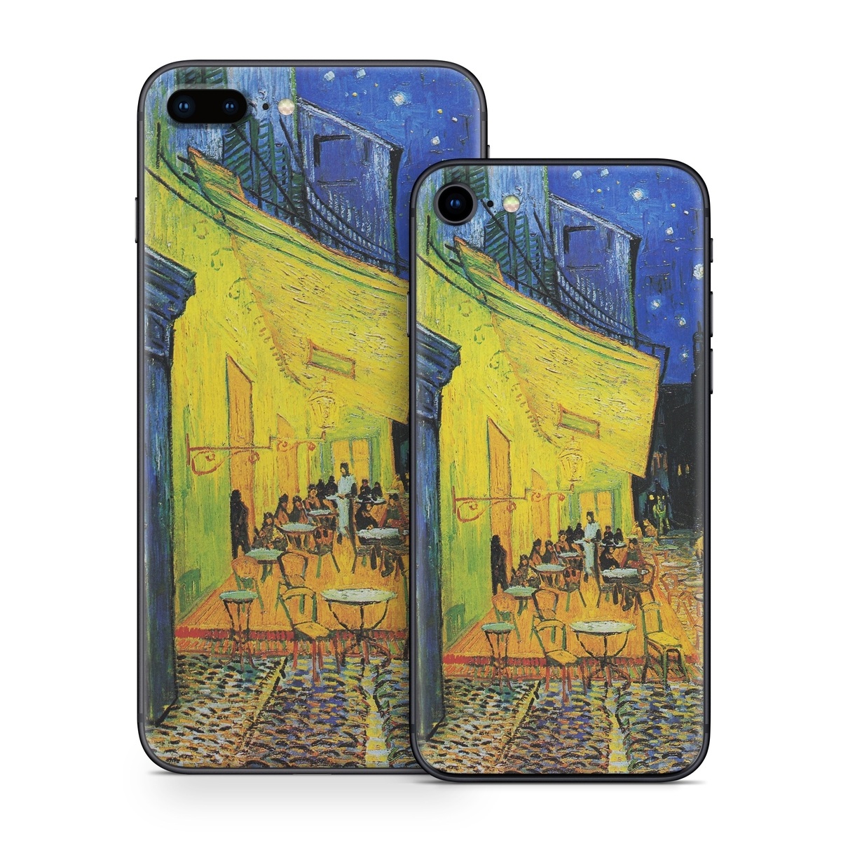 iPhone 8 Series Skin design of Painting, Art, Yellow, Watercolor paint, Illustration, Modern art, Visual arts, Street, Infrastructure, Tree, with green, black, blue, gray, red colors