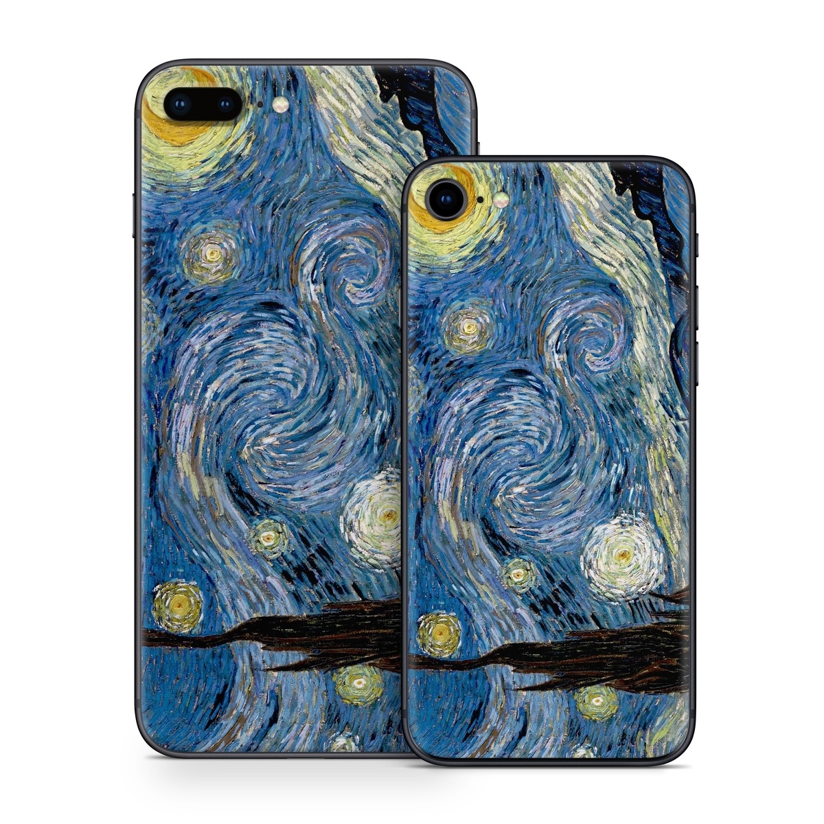 iPhone 8 Series Skin design of Painting, Purple, Art, Tree, Illustration, Organism, Watercolor paint, Space, Modern art, Plant, with gray, black, blue, green colors