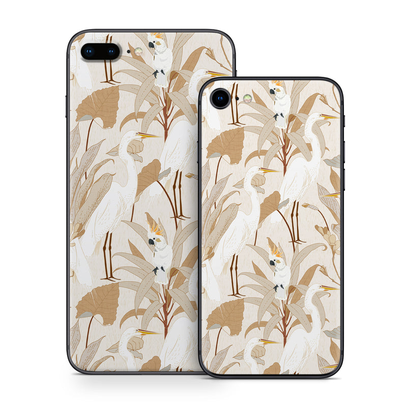 iPhone 8 Series Skin design of Plant, Branch, Organism, Twig, Art, Fawn, Painting, Tail, Pattern, Illustration, with white, brown, gray, yellow, orange colors