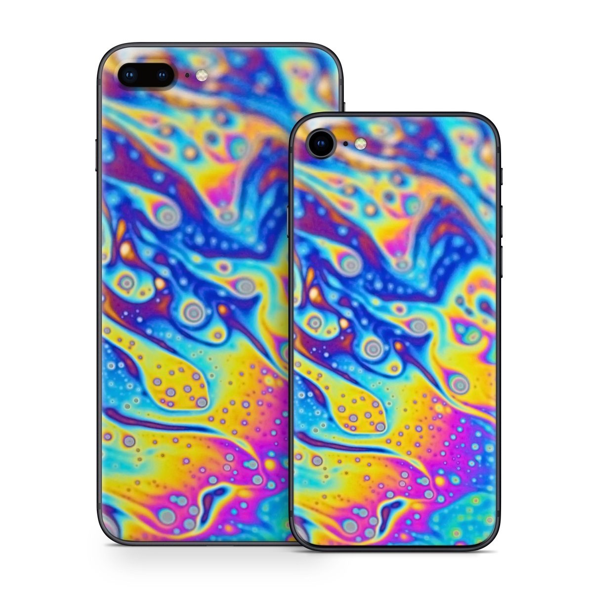 iPhone 8 Series Skin design of Psychedelic art, Blue, Pattern, Art, Visual arts, Water, Organism, Colorfulness, Design, Textile, with gray, blue, orange, purple, green colors