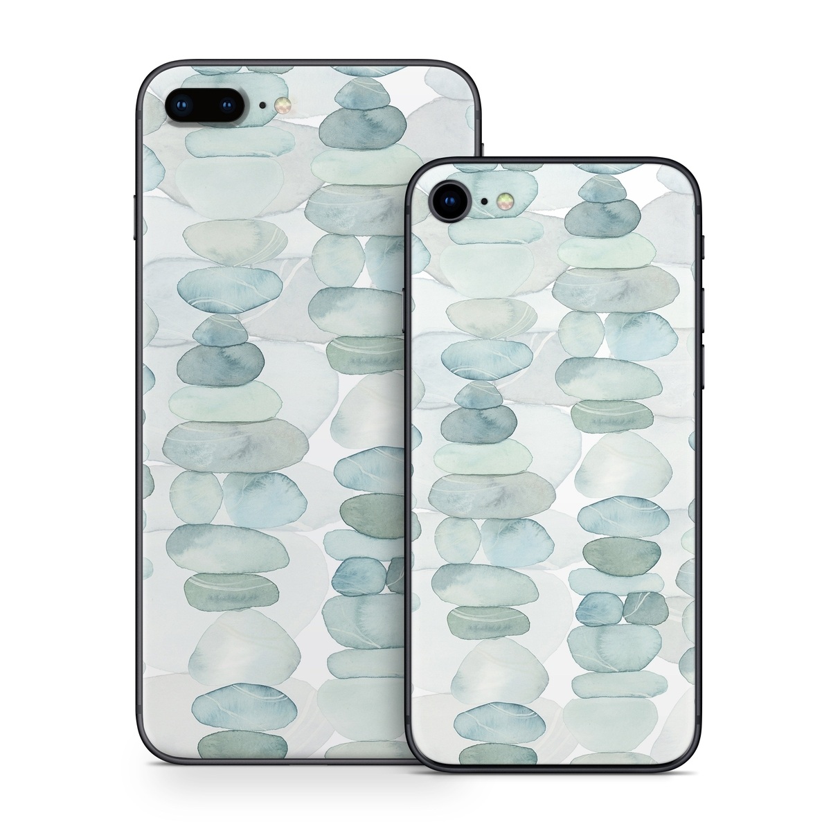 iPhone 8 Series Skin design of Aqua, Turquoise, Circle, Pattern, Transparent material, Glass, with white, blue colors