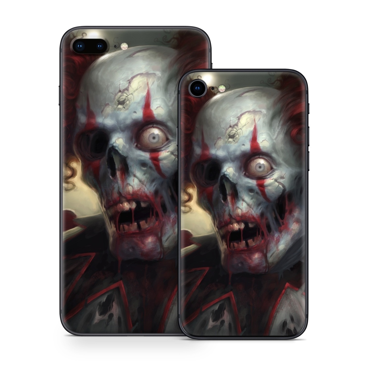 iPhone 8 Series Skin design of Illustration, Fictional character, Fiction, Supervillain, Demon, Art, Zombie, Ghost, Supernatural creature, Flesh, with black, gray, green, red colors