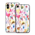 Watercolor Wild Flowers iPhone X Series Skin