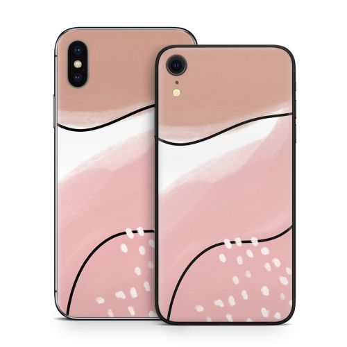 Abstract Pink and Brown iPhone X Series Skin