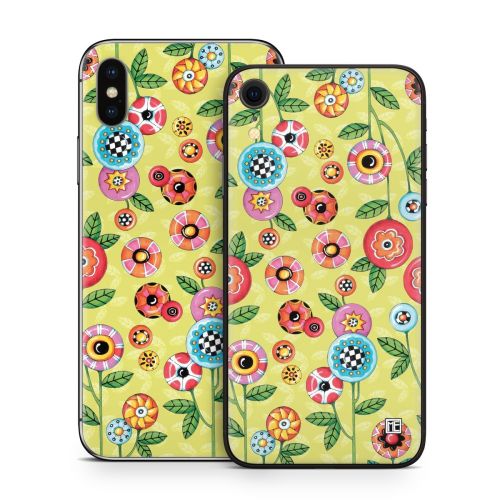 Button Flowers iPhone X Series Skin