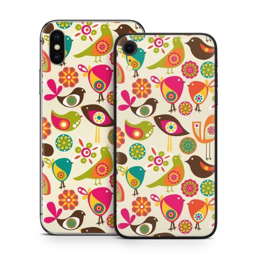 Bird Flowers iPhone X Series Skin