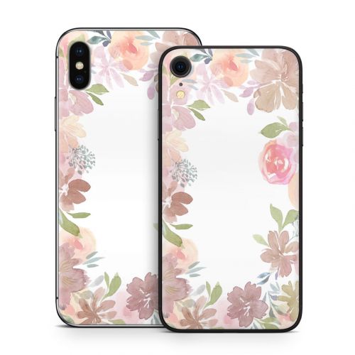 Blush Flower Frame iPhone X Series Skin