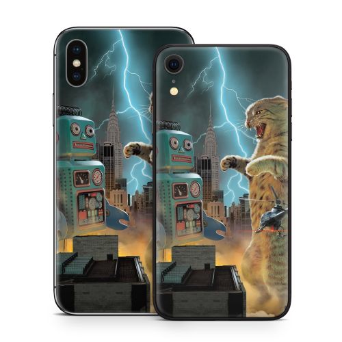 Catzilla Vs Robot iPhone X Series Skin
