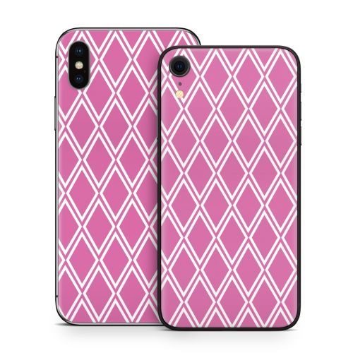 Pink Checks iPhone X Series Skin