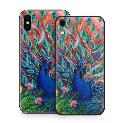 Coral Peacock iPhone X Series Skin