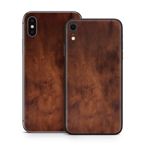 Dark Burlwood iPhone X Series Skin
