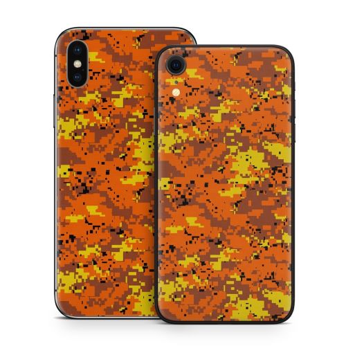 Digital Orange Camo iPhone X Series Skin