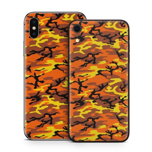 Orange Camo iPhone X Series Skin