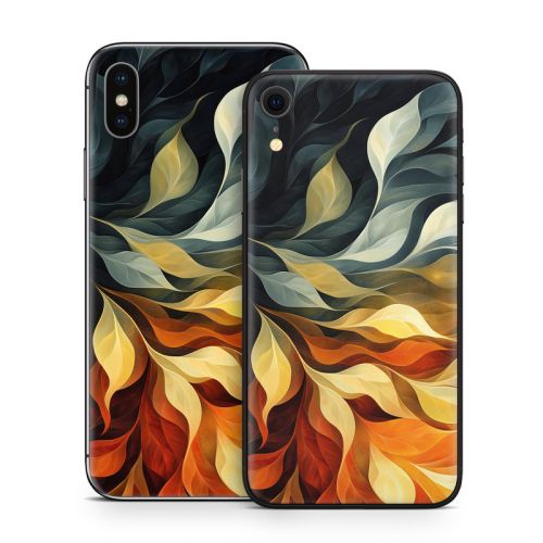 Orange and Charcoal iPhone X Series Skin
