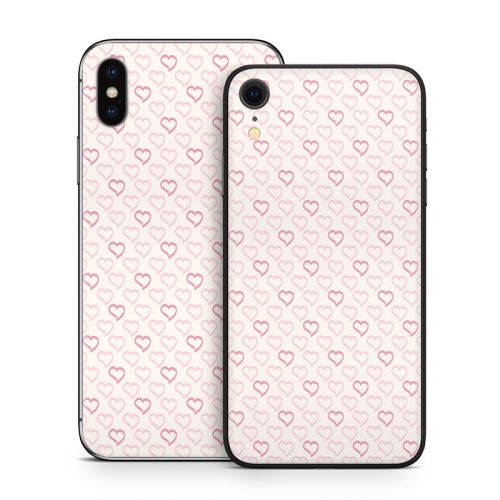 Patterned Hearts iPhone X Series Skin