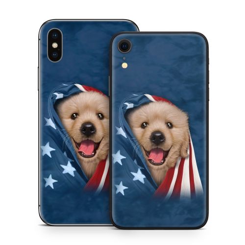 Patriotic Retriever iPhone X Series Skin