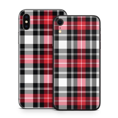 Red Plaid iPhone X Series Skin