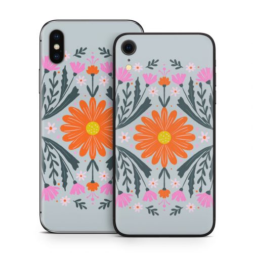 Pink and Orange Flowers iPhone X Series Skin