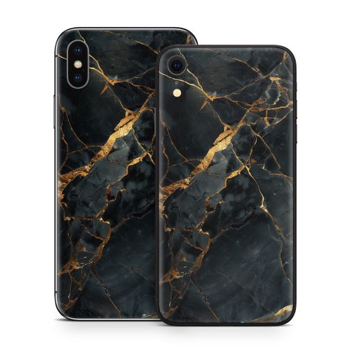 Repaired Black Marble iPhone X Series Skin
