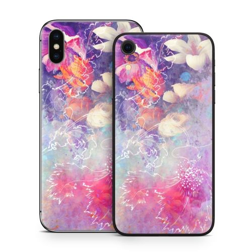 Sketch Flowers Lily iPhone X Series Skin