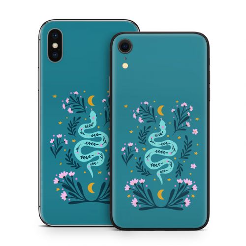 Snake and Flowers iPhone X Series Skin
