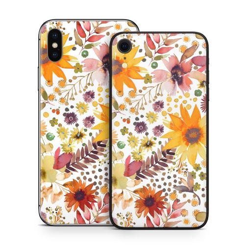 Summer Watercolor Sunflowers iPhone X Series Skin
