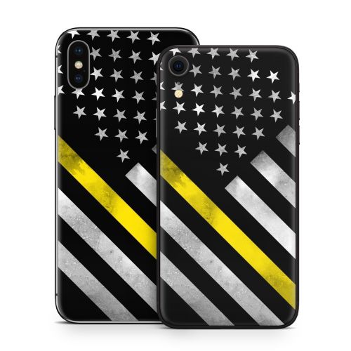 Thin Yellow Line Hero iPhone X Series Skin