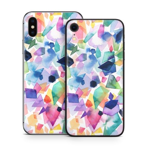 Watercolor Crystals and Gems iPhone X Series Skin