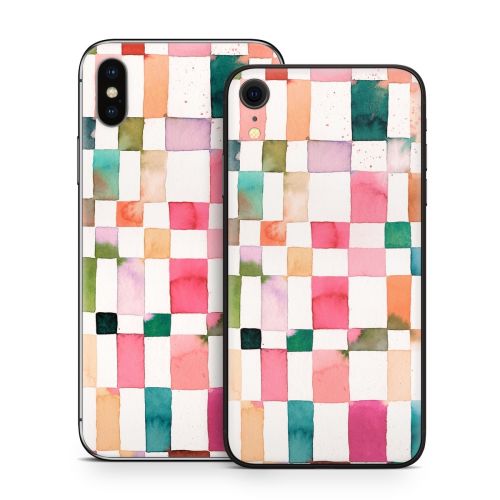 Watercolor Squares iPhone X Series Skin