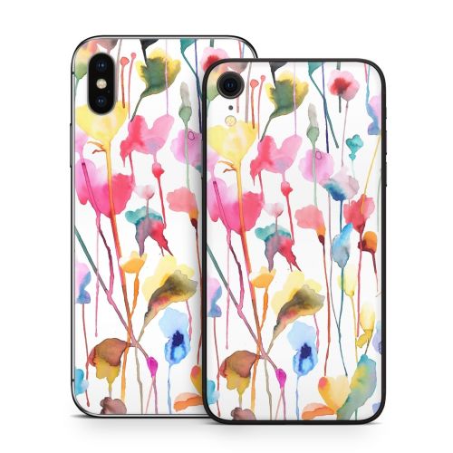 Watercolor Wild Flowers iPhone X Series Skin