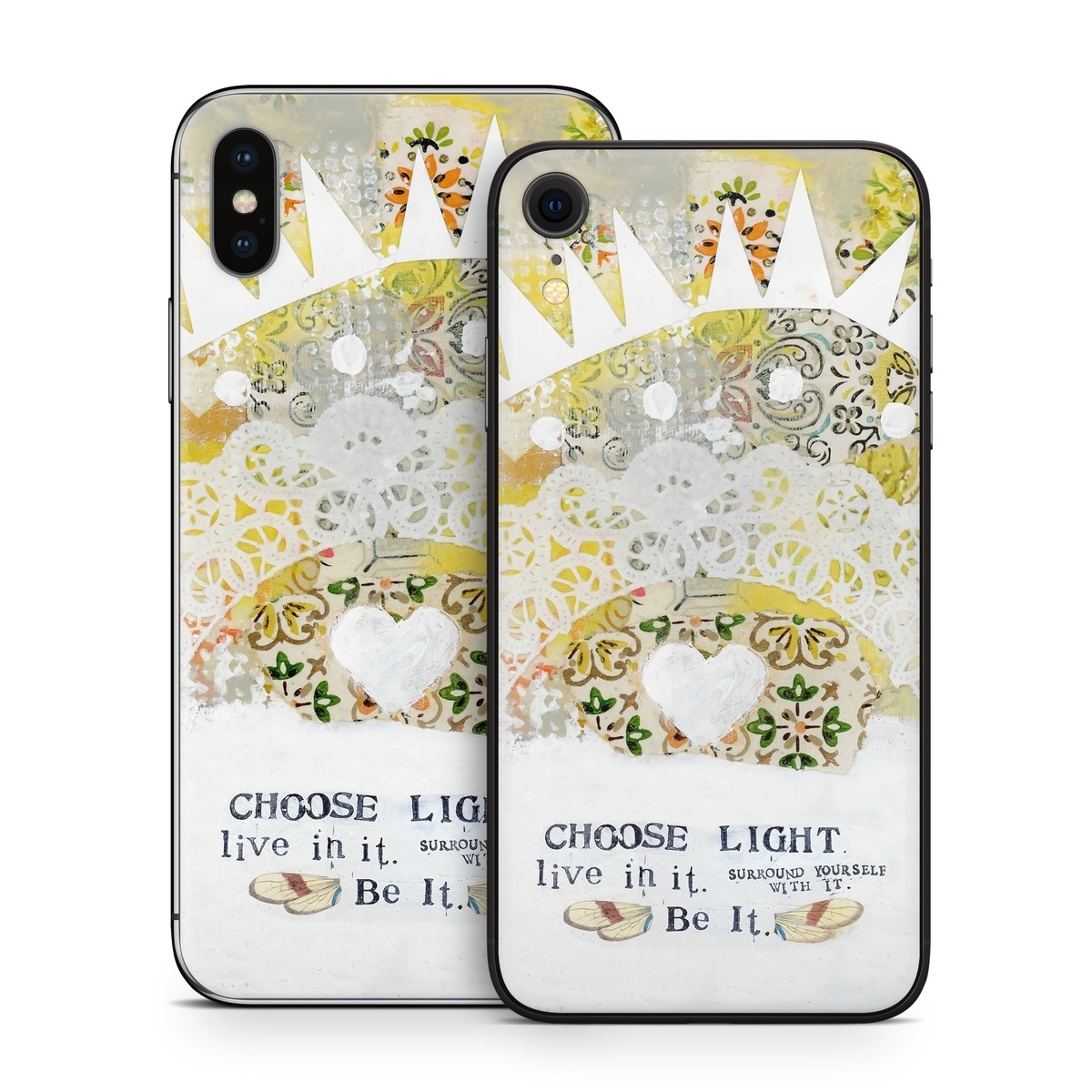 iPhone XS Skin design of Font, Greeting card, with yellow, white, green, orange, red, black colors